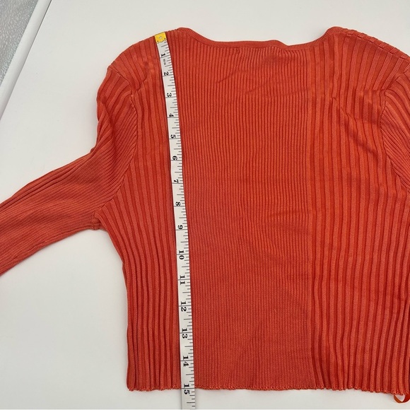 Ronny Kobo Orange Ribbed 2-Piece Set – Crop Top & Maxi Skirt – Size M - Picture 12 of 16